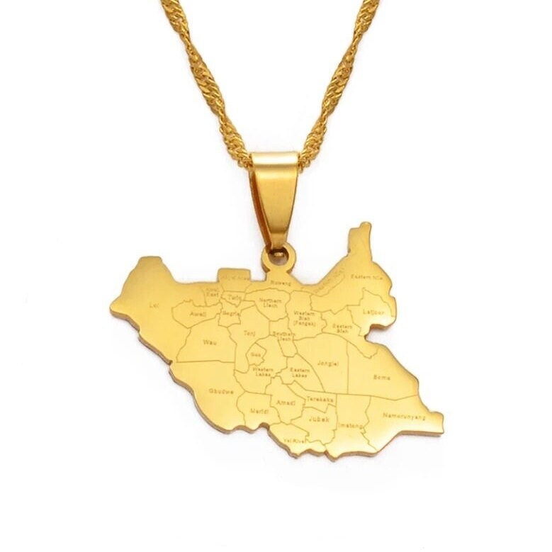 South Sudan Map Necklace