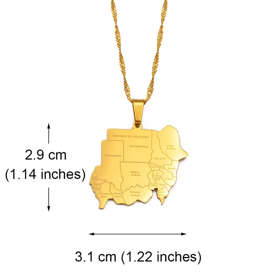 Republic of Sudan Map Necklace