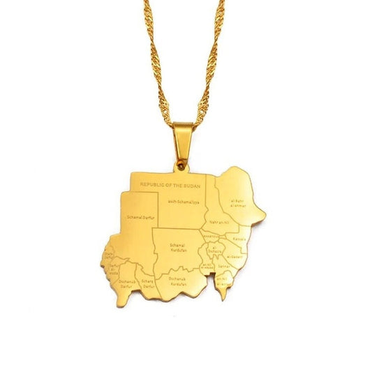 Republic of Sudan Map Necklace