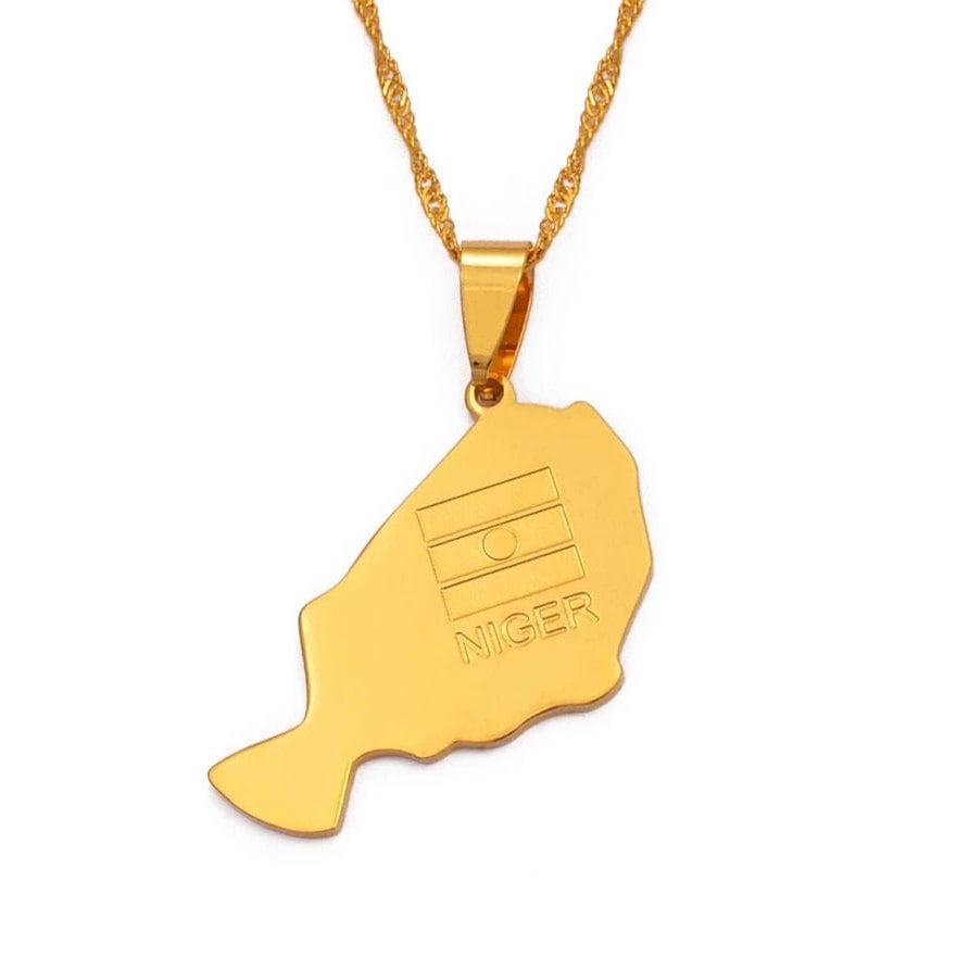 Niger Map Necklace