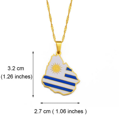 Uruguay Map Necklace