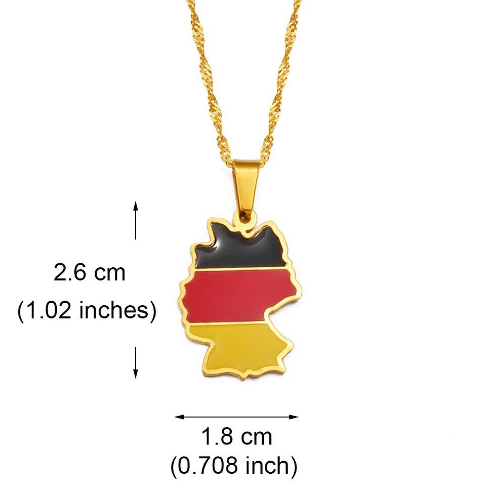 Germany Map and Flag Necklace