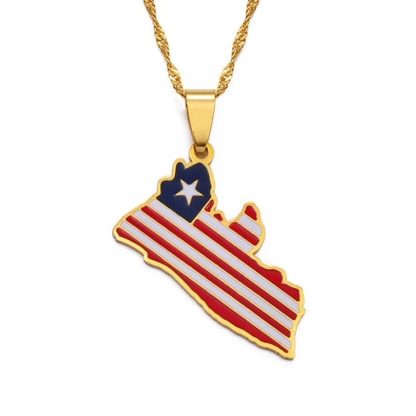 Liberia Map Necklace