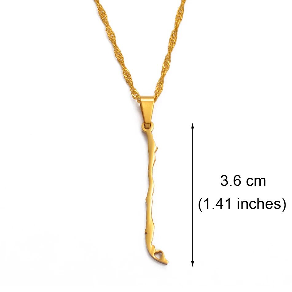 Chile Map Necklace