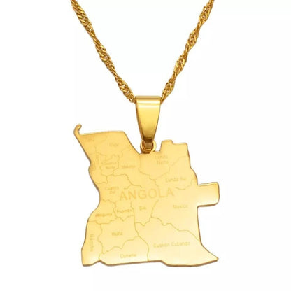 Angola Map Necklace