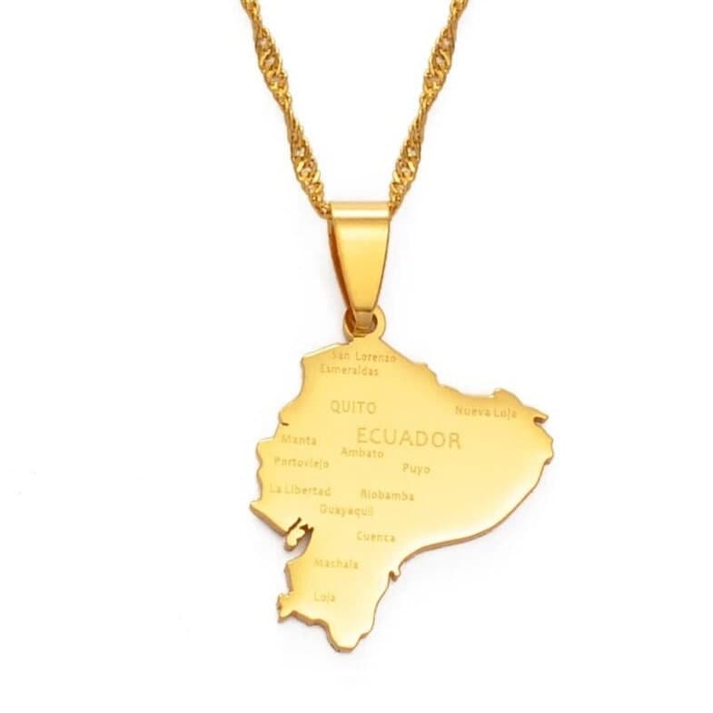 Ecuador Map Necklace