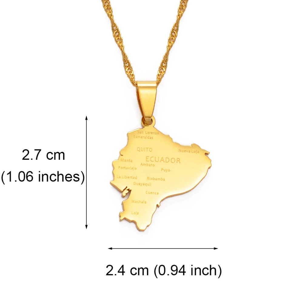 Ecuador Map Necklace