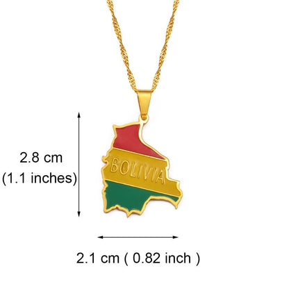 Bolivia Map Necklace