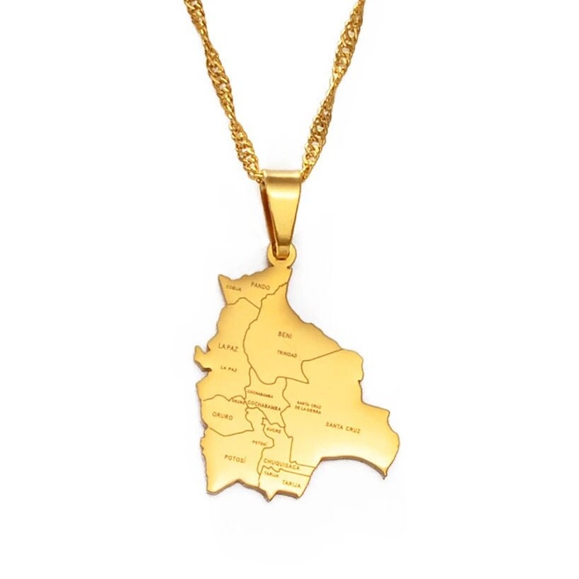 Bolivia Map Necklace