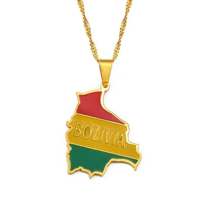 Bolivia Map Necklace