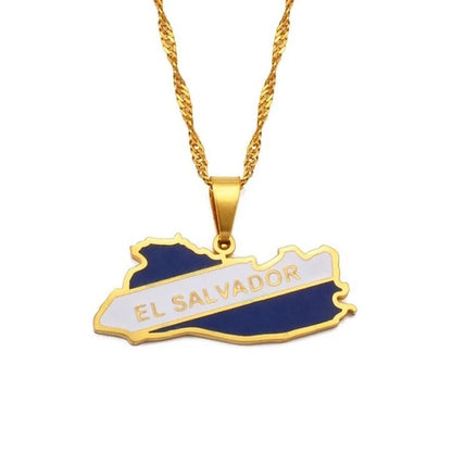 El Salvador Map Necklace