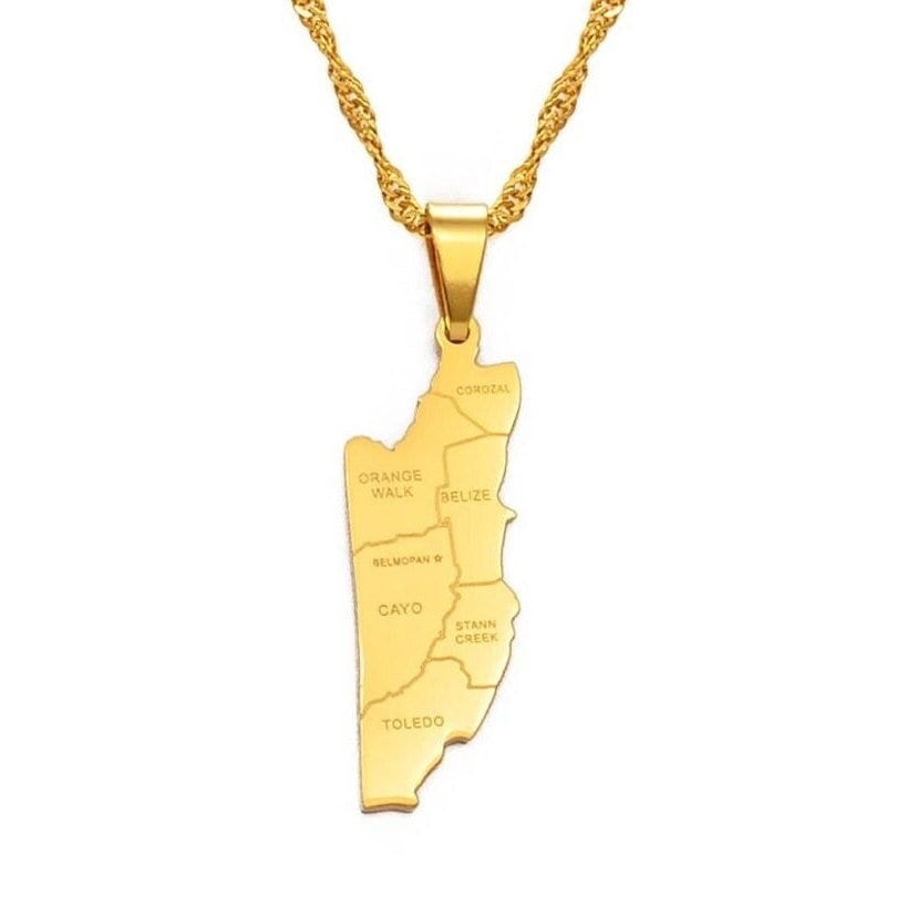 Belize Map Necklace