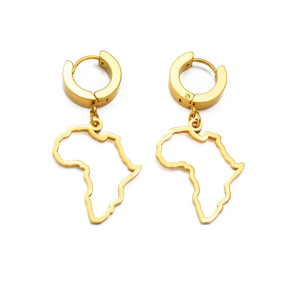 Africa Map Earrings