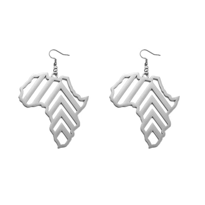 Africa Map with Abstract Lines Earrings