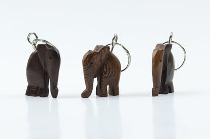 Elephant Keychain | Unique Wooden Handmade Carved Natural Wood Pieces Made by Artisans and Imported from Mali, West Africa