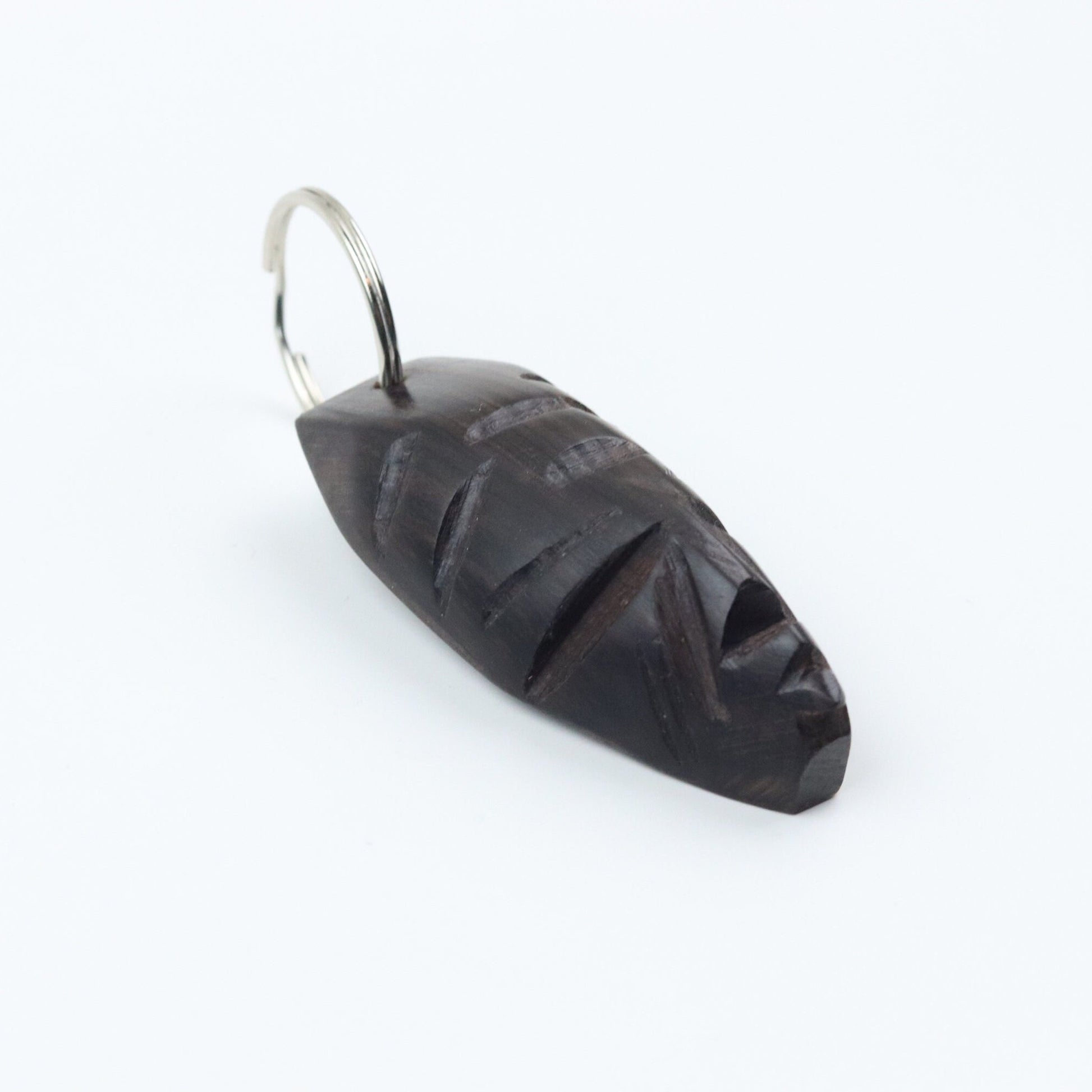 African Mask Keychain | Unique Wooden Handmade Carved Natural Wood Piece Made by Artisans and Imported from Mali, West Africa