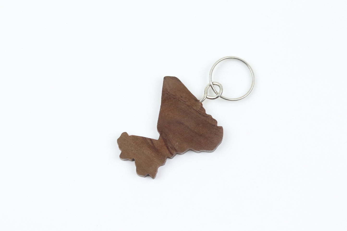 Mali Map Keychain | Wooden Unique Handmade Carved Natural Wood Piece Made by Artisans and Imported from Mali, West Africa