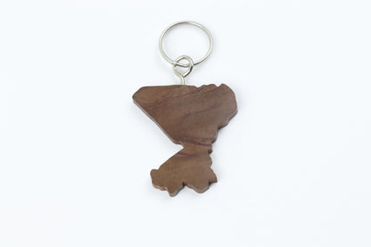 Mali Map Keychain | Wooden Unique Handmade Carved Natural Wood Piece Made by Artisans and Imported from Mali, West Africa