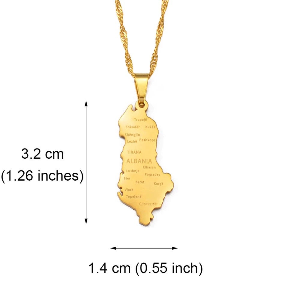 Albania Map Necklace