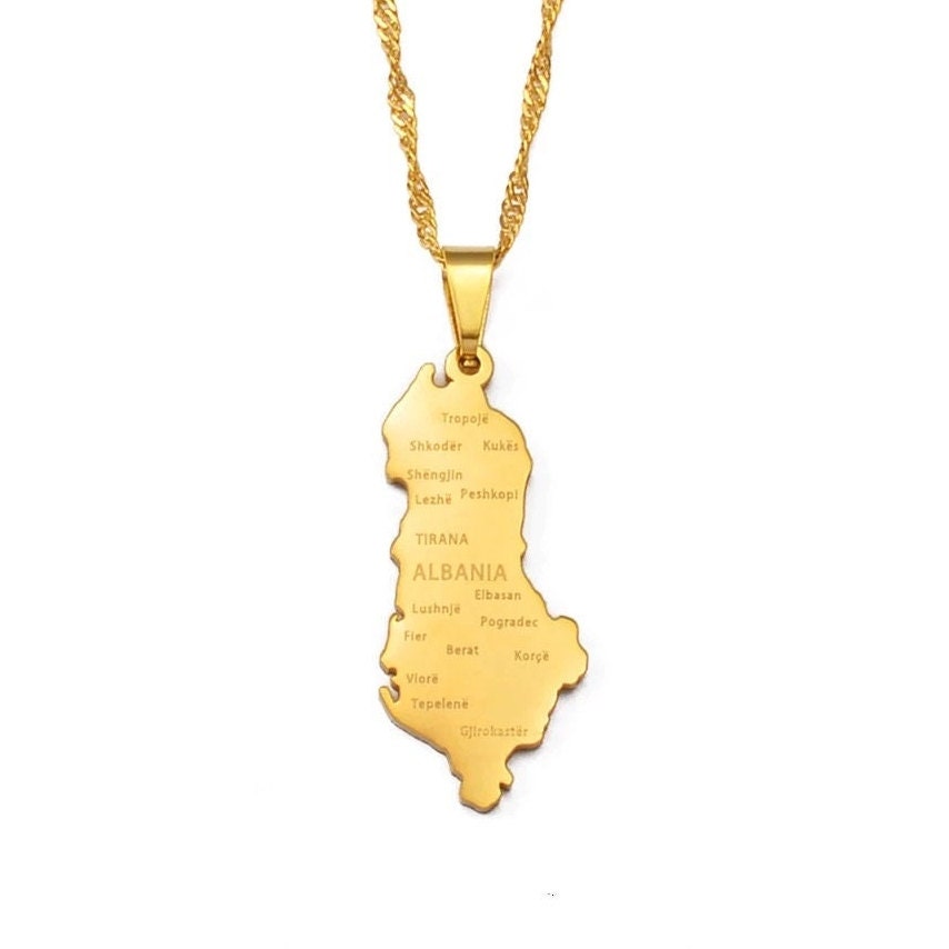 Albania Map Necklace