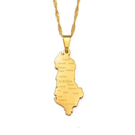 Albania Map Necklace