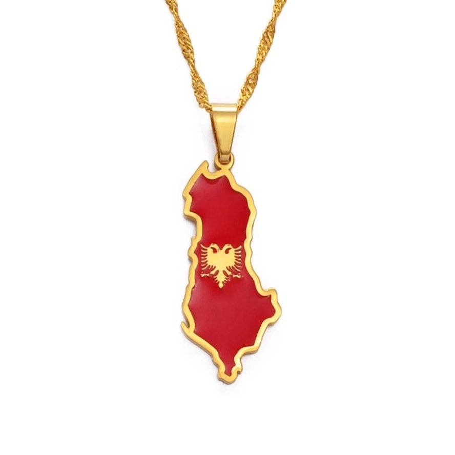 Albania Map Necklace