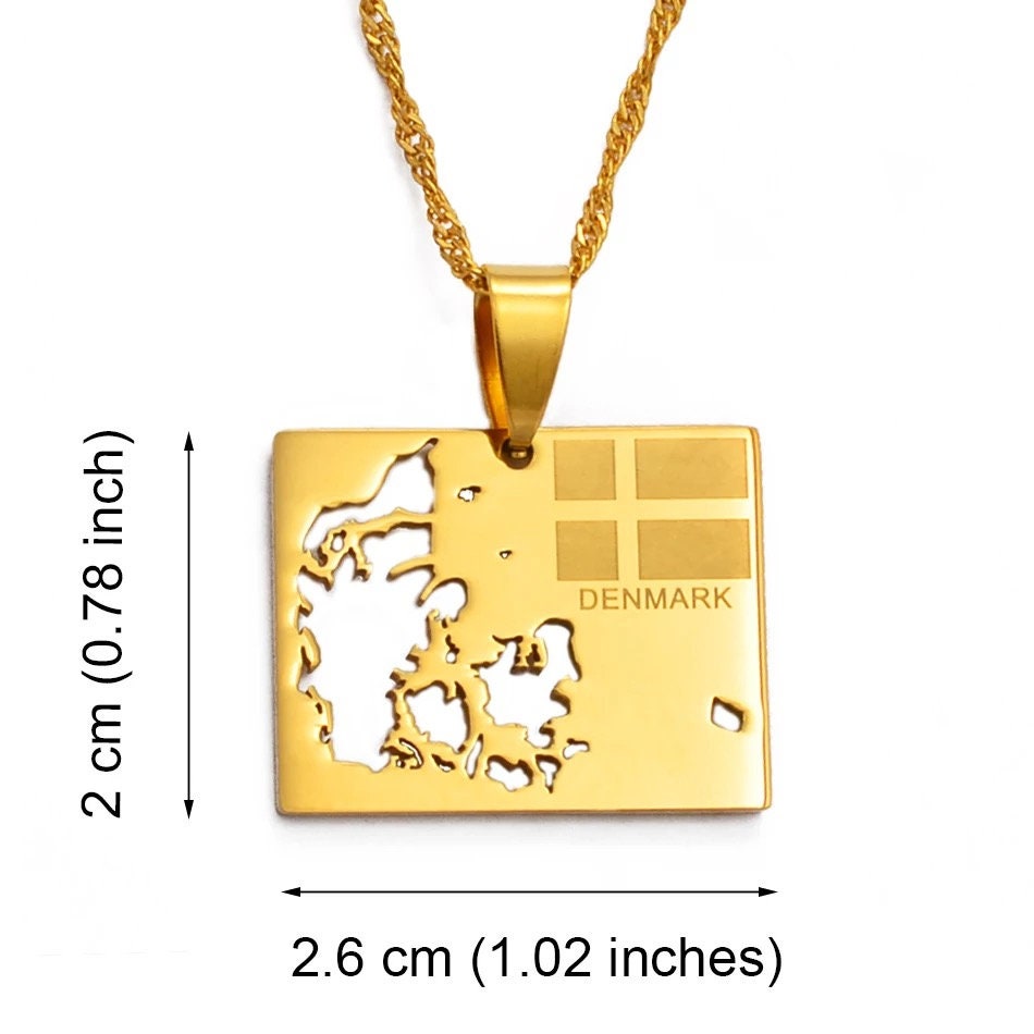 Denmark Map Necklace