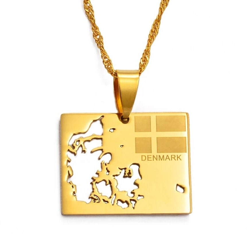 Denmark Map Necklace