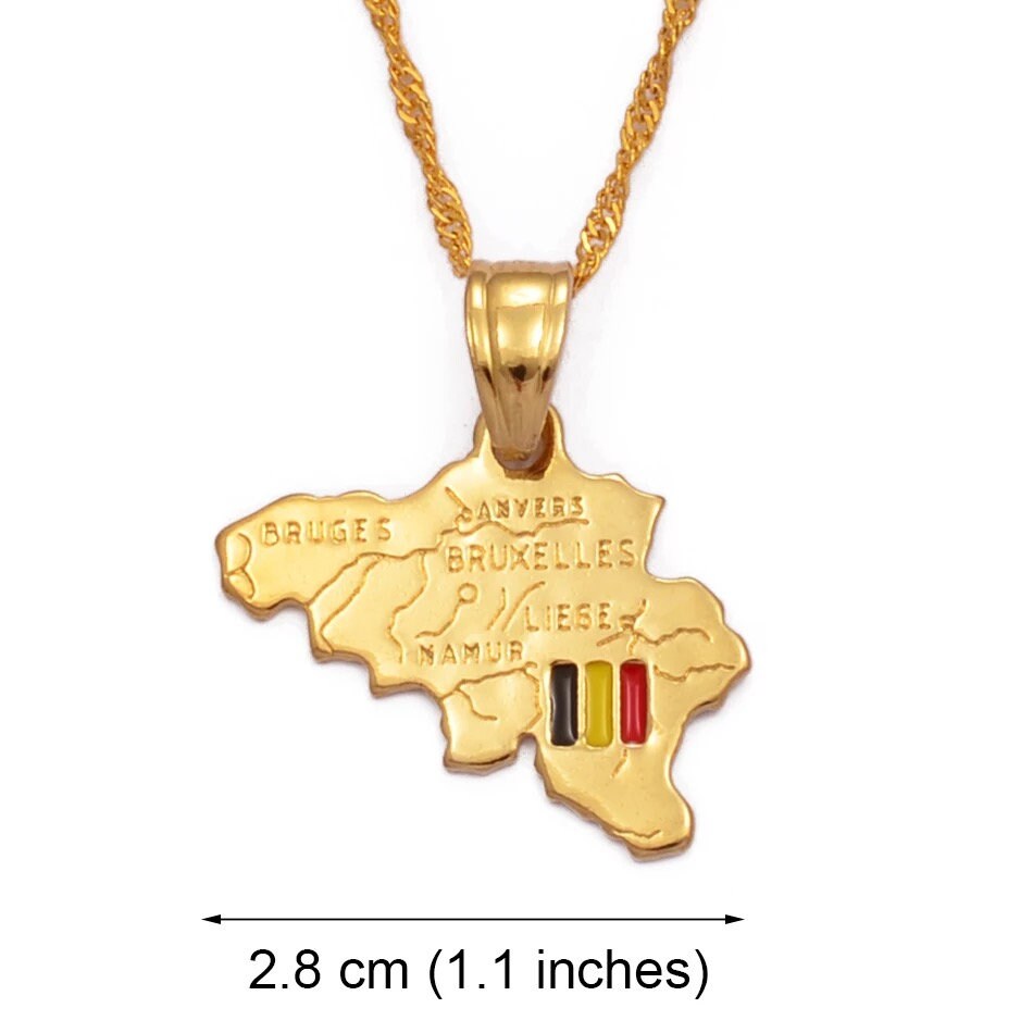 Belgium Map Necklace