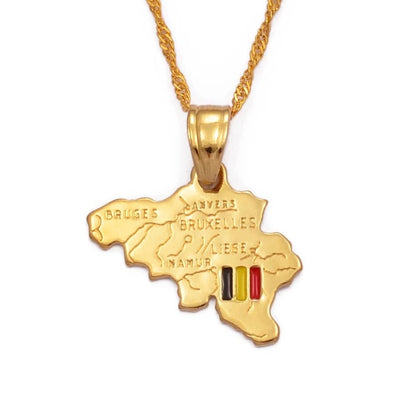 Belgium Map Necklace