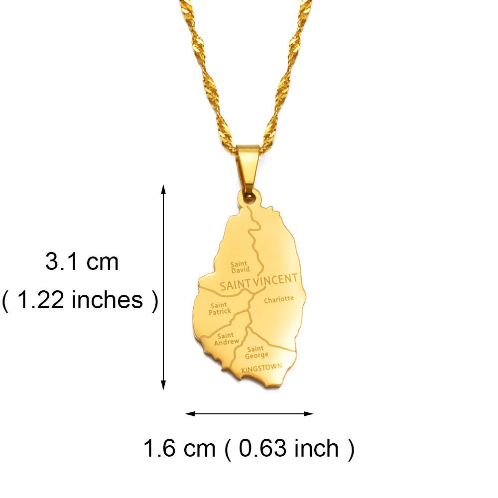 Saint Vincent Map Necklace