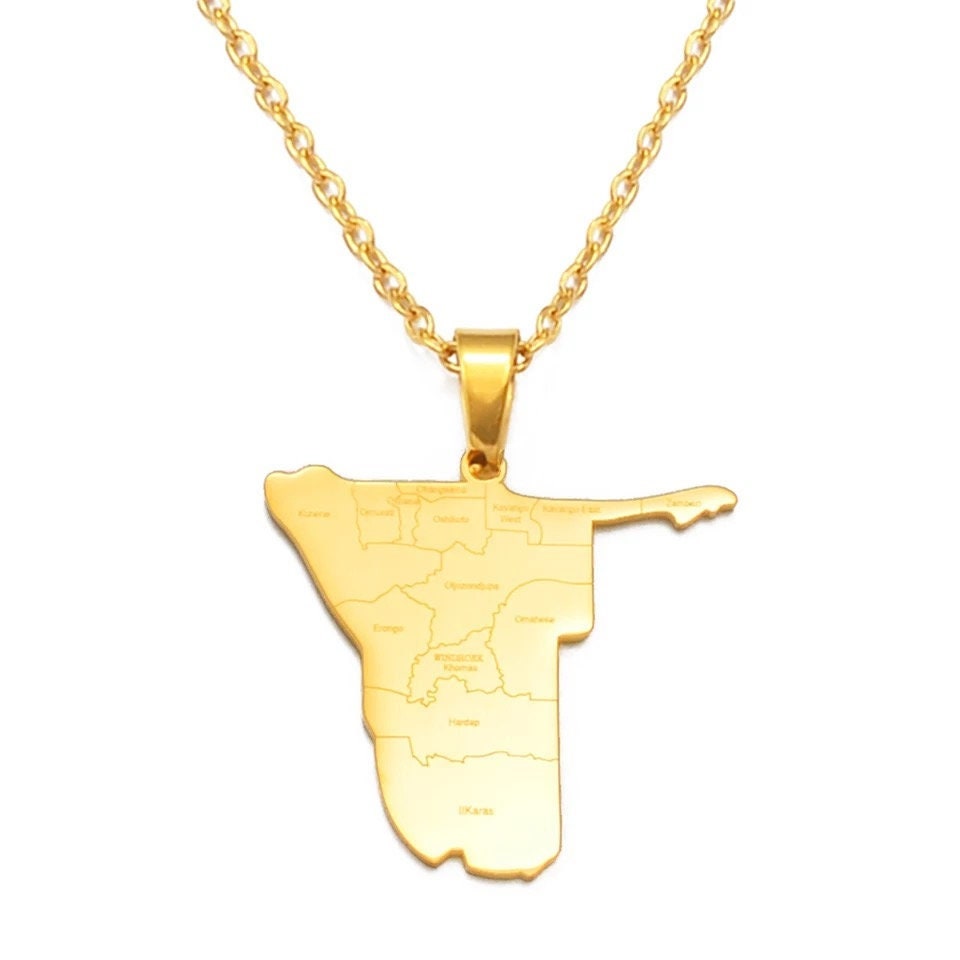 Namibia Map Necklace