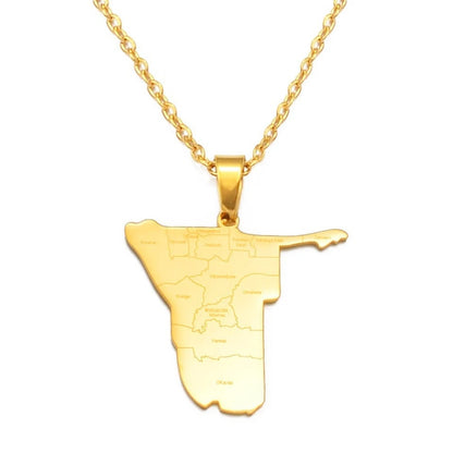 Namibia Map Necklace