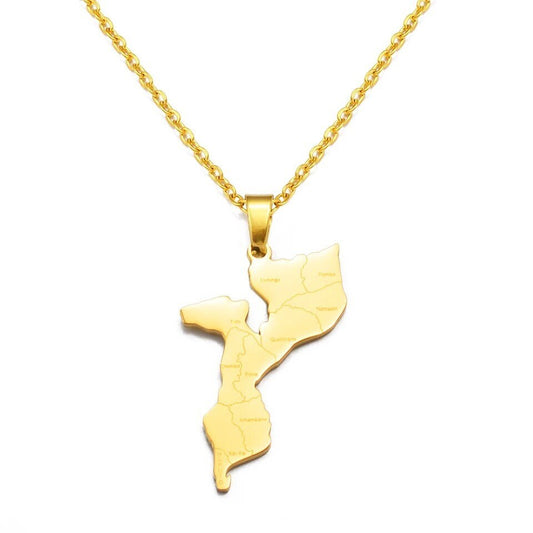 Mozambique Map Necklace