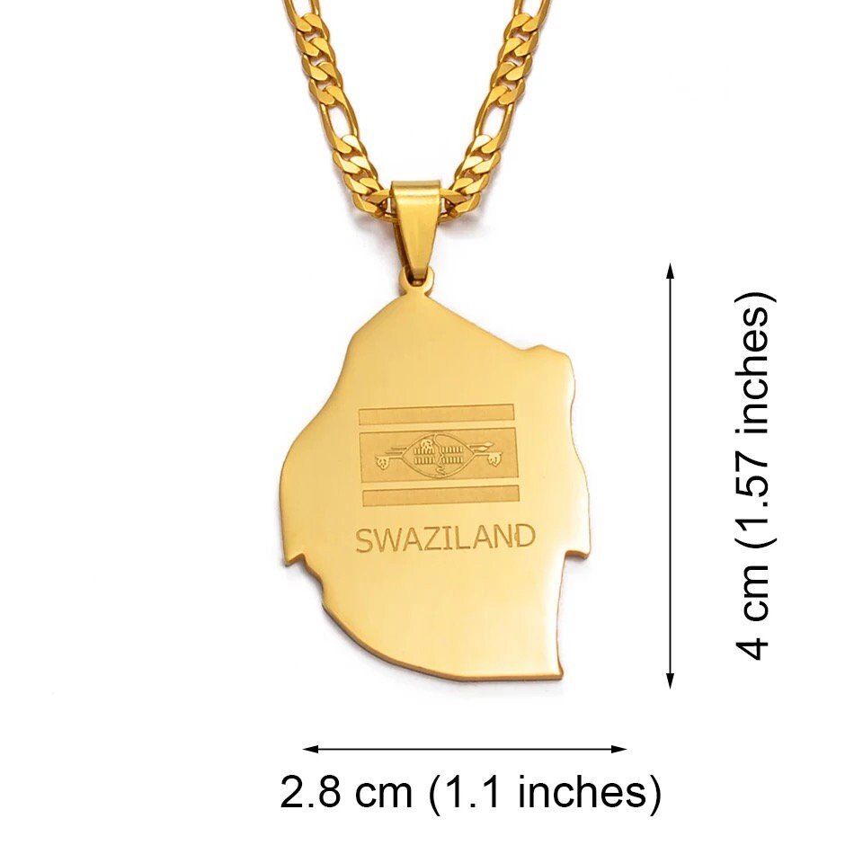 Eswatini Map Necklace