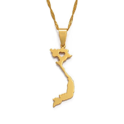 Vietnam Map Necklace