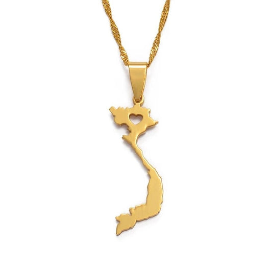 Vietnam Map Necklace