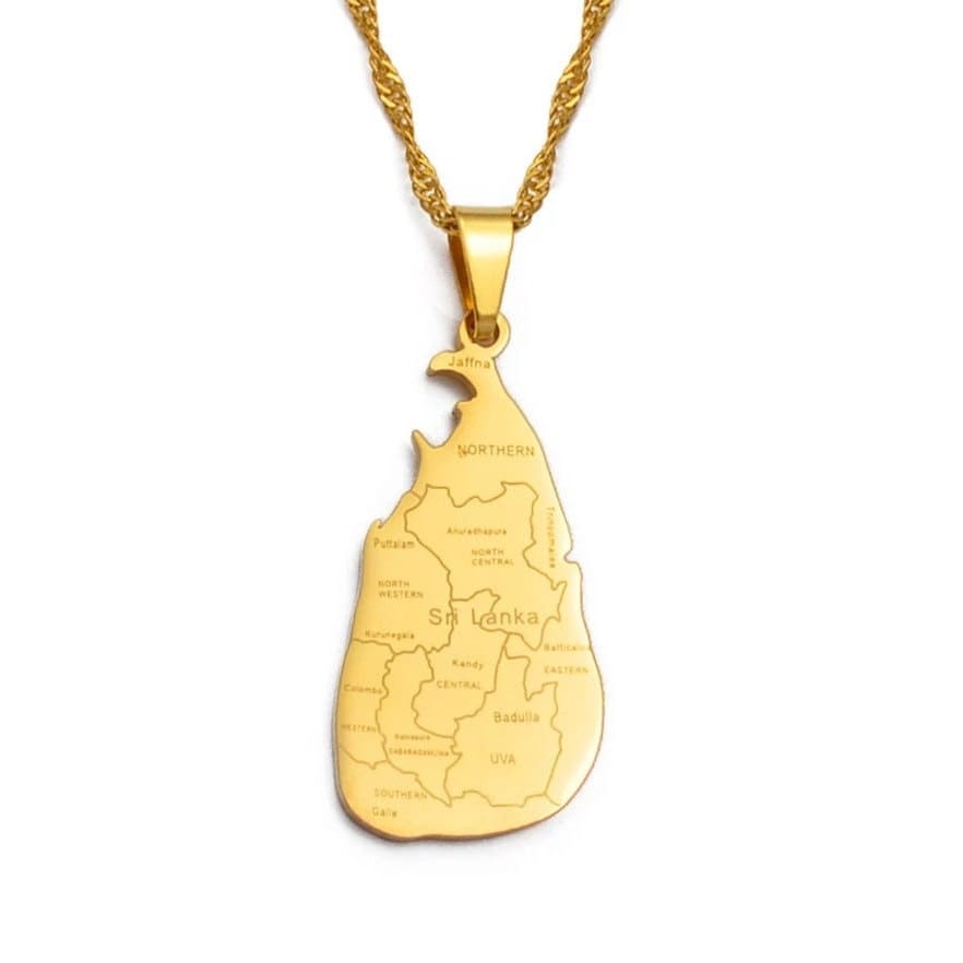 Sri Lanka Map Necklace