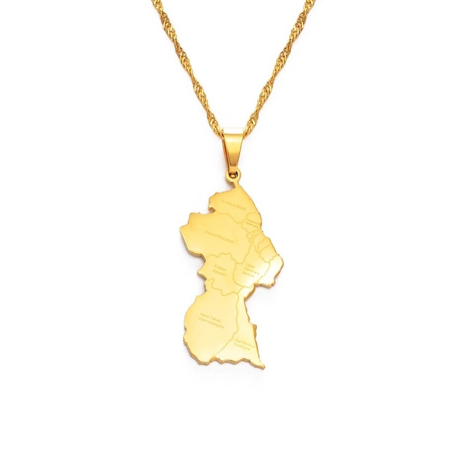 Guyana Map Necklace