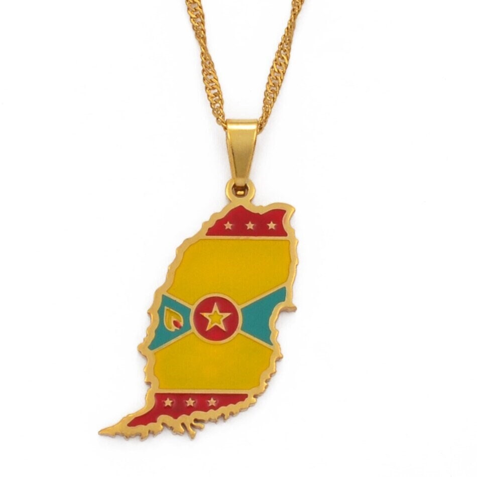 Grenada Map Necklace