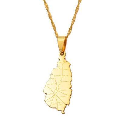 Saint Lucia Map Necklace