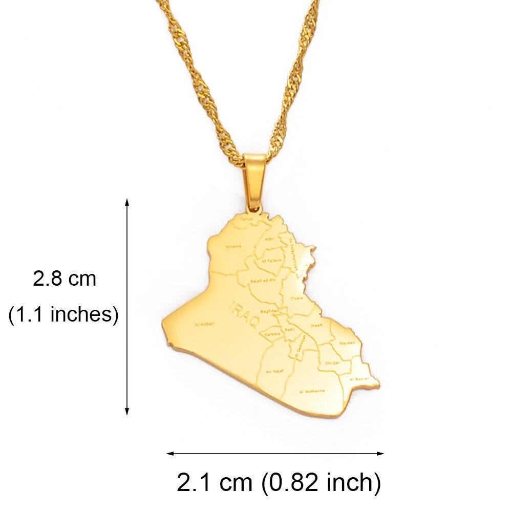 Iraq Map Necklace