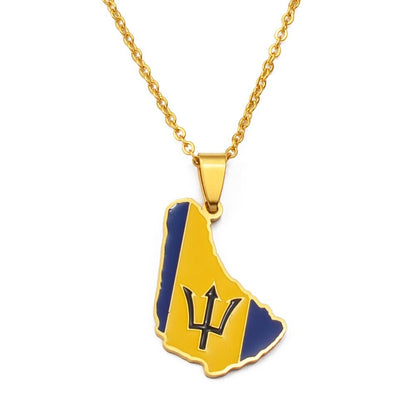 Barbados Map Necklace