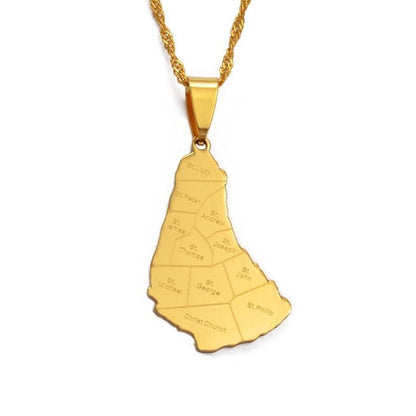 Barbados Map Necklace