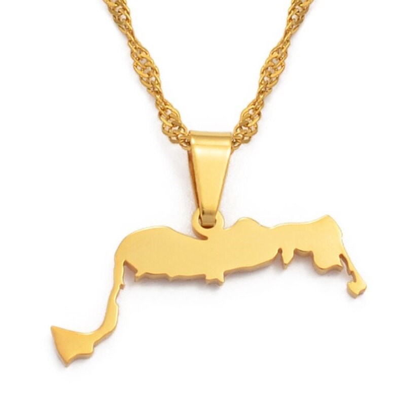 Turks and Caicos Map Necklace