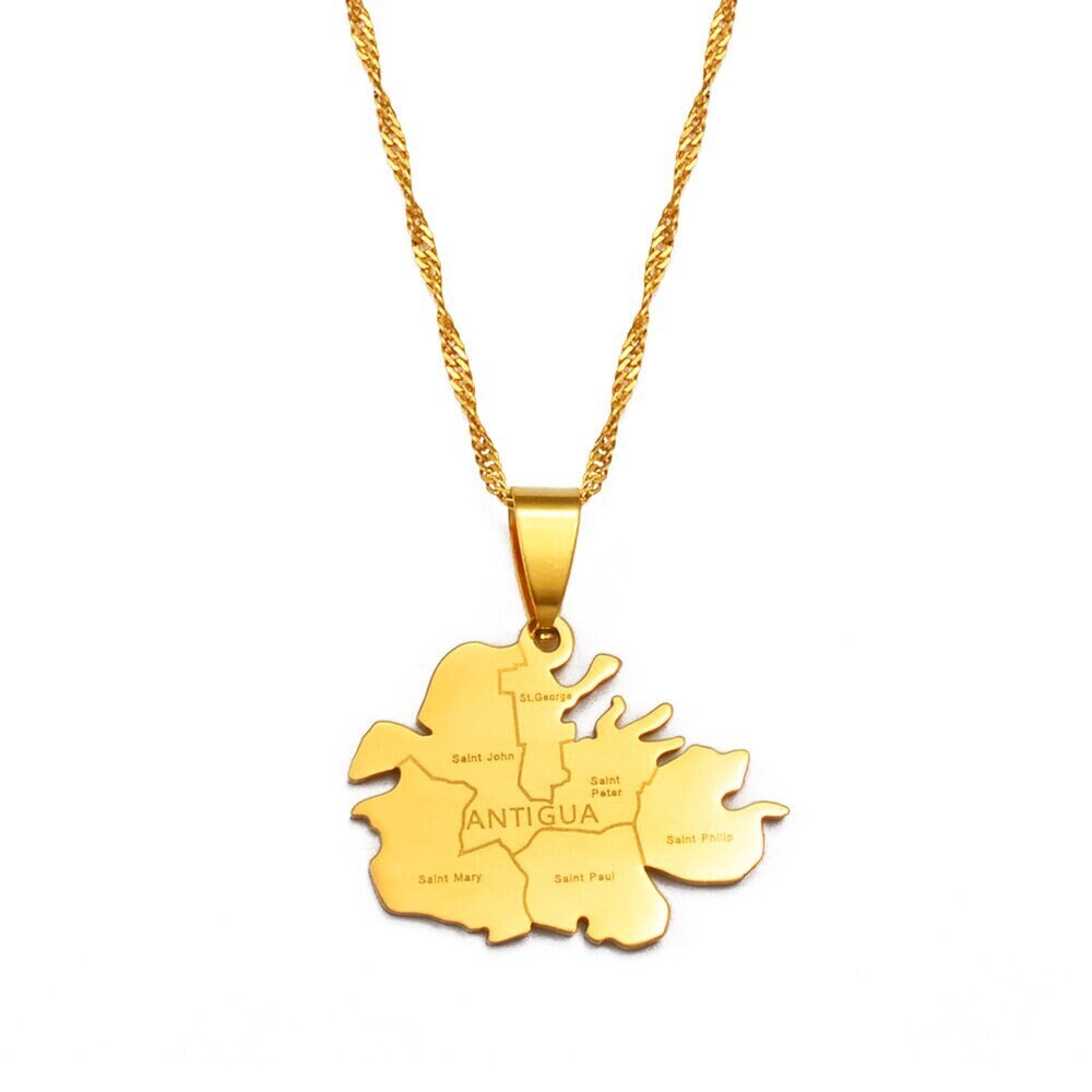 Antigua Map Necklace