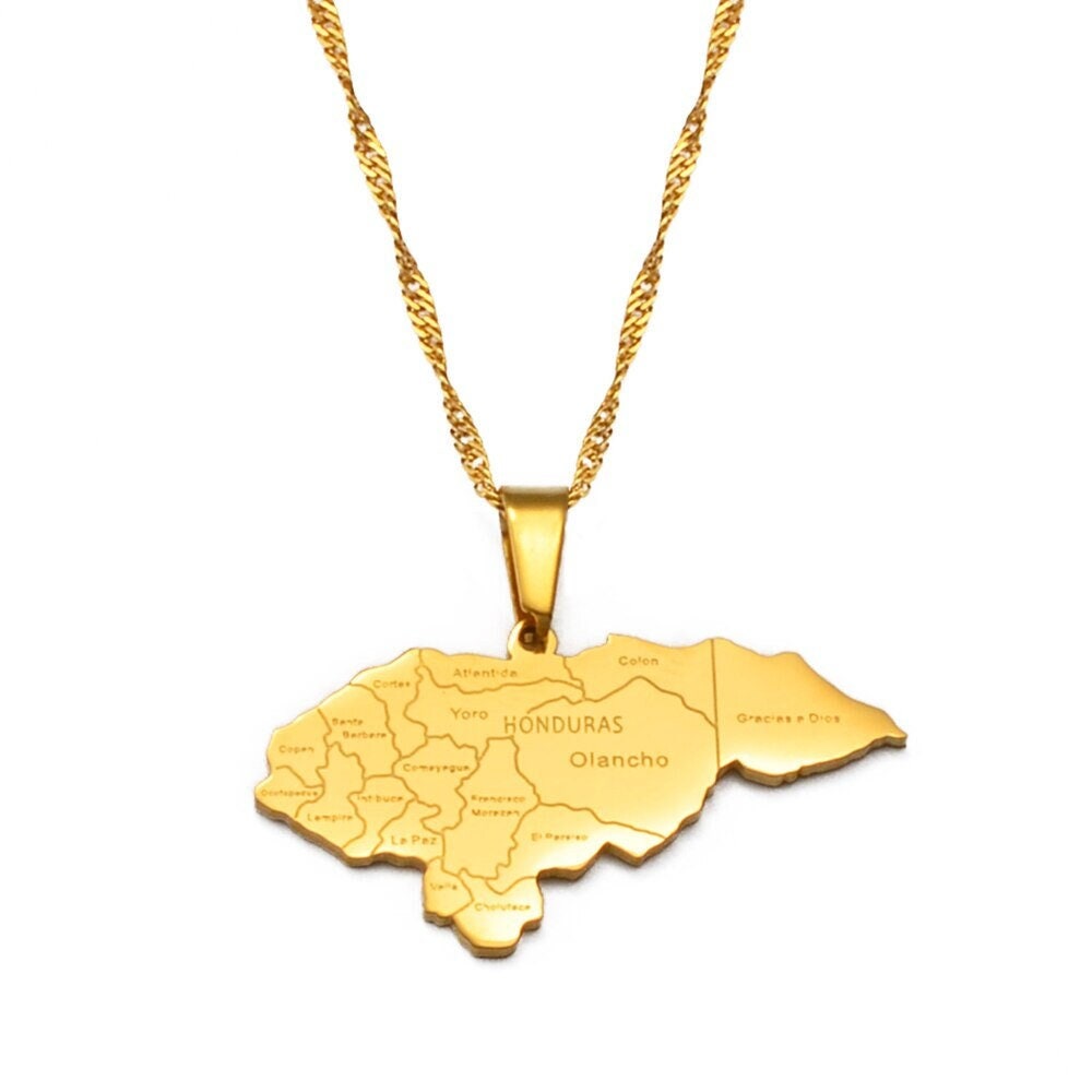 Honduras Map Necklace