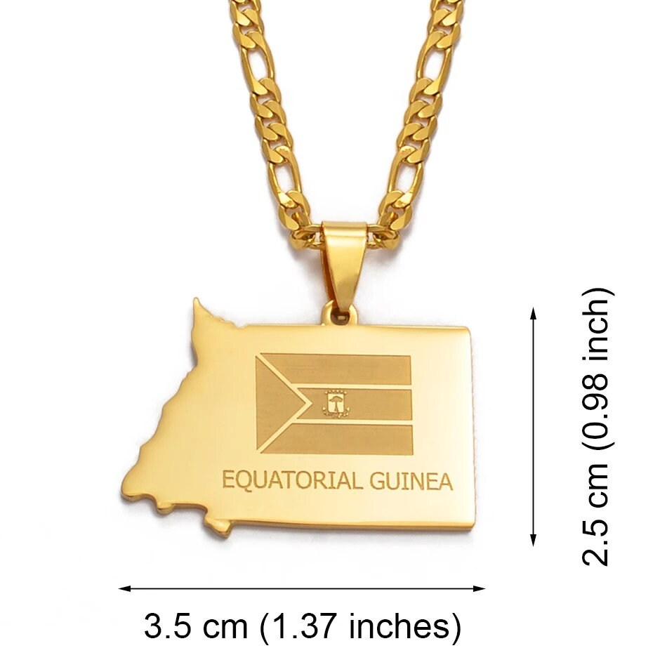 Equatorial Guinea Map Necklace