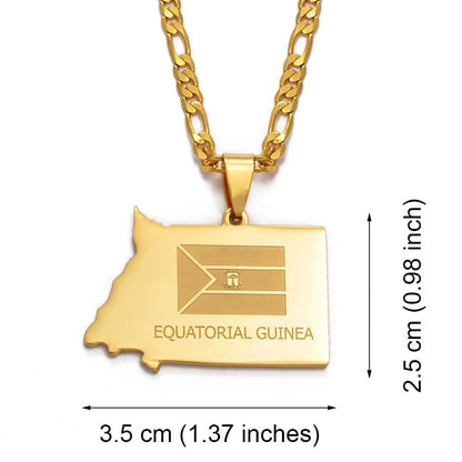 Equatorial Guinea Map Necklace