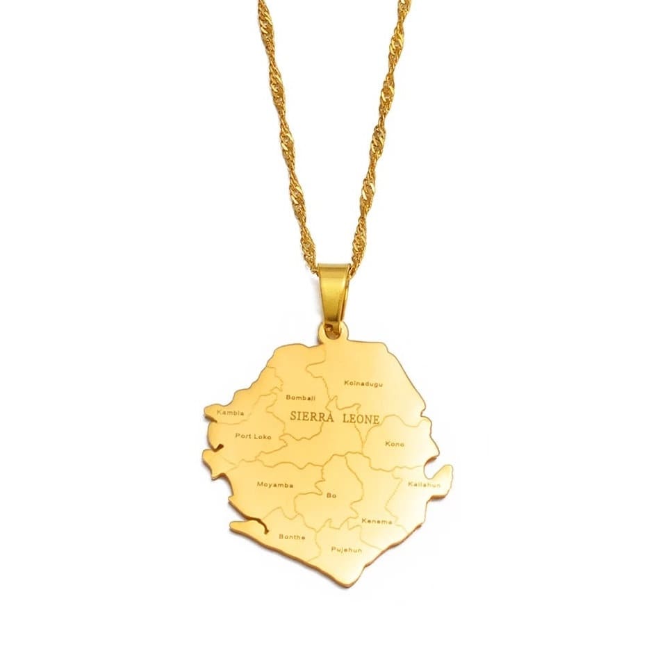 Sierra Leone Map Necklace